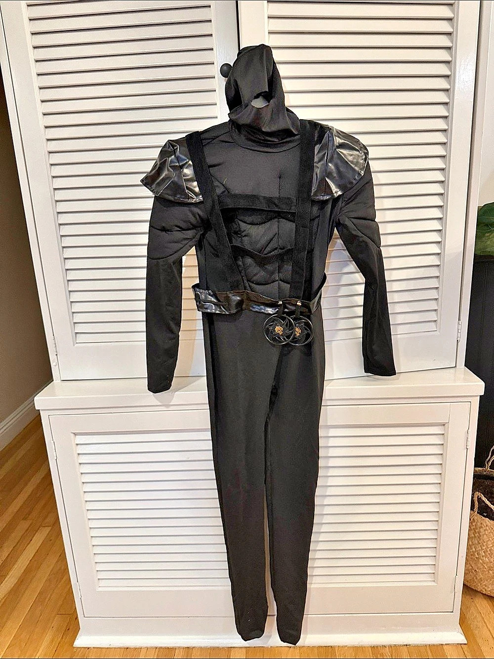 Ninja Costume Boys Large Black Gray Like New